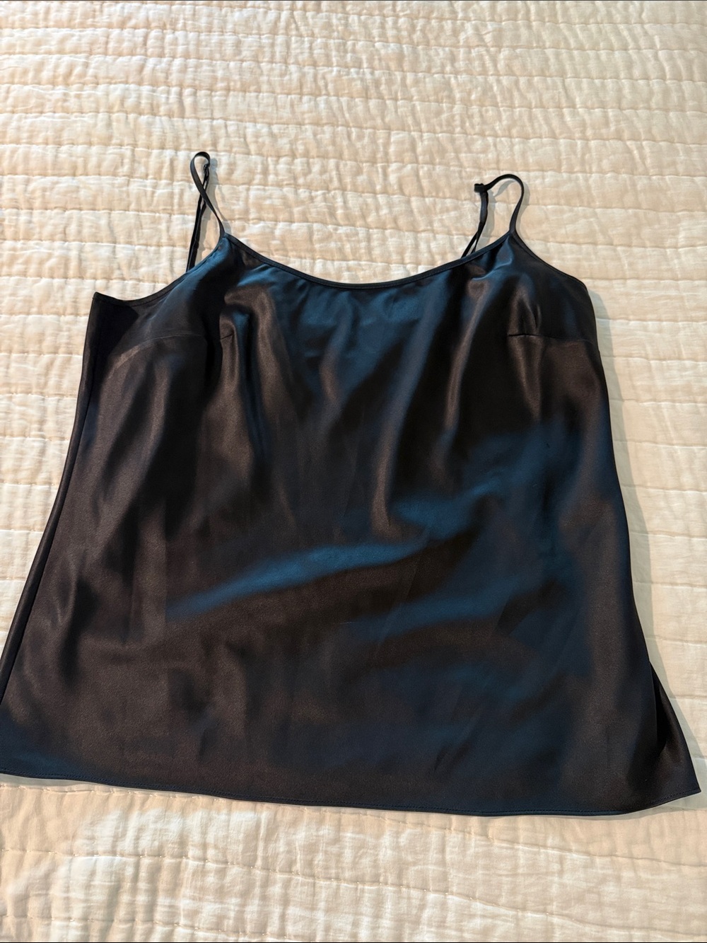 Talbots Black Satin Camisole with Adjustable Straps. Size 10